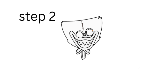 how to draw huggy wuggy step 2