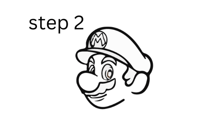 how to draw mario step 2