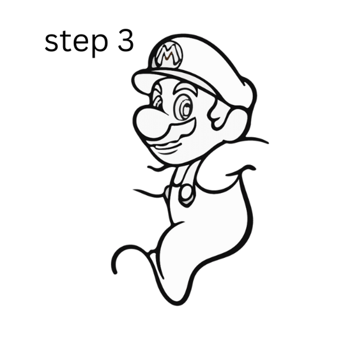 how to draw mario step 3