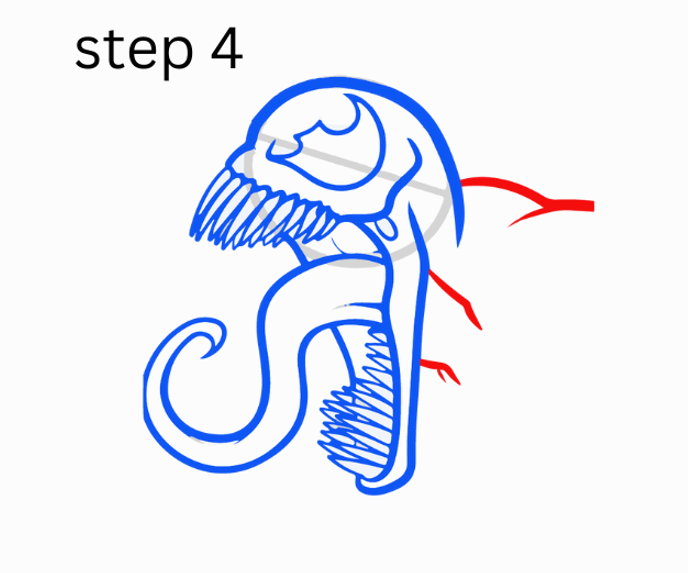 how to draw venom step 4