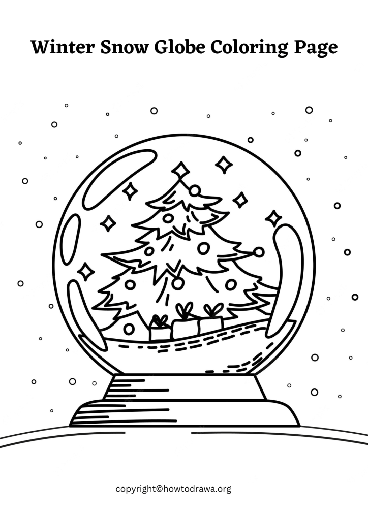 Free Winter Snow Globe Coloring Sheets for Kids