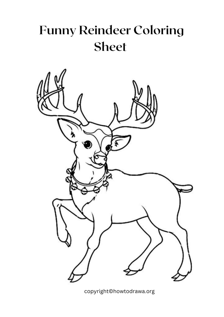 Funny Reindeer Coloring Sheet