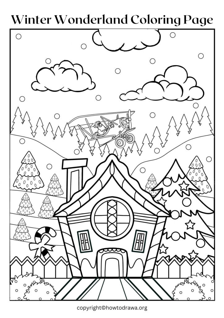 Simple Winter Wonderland Coloring Sheet to Print and Color