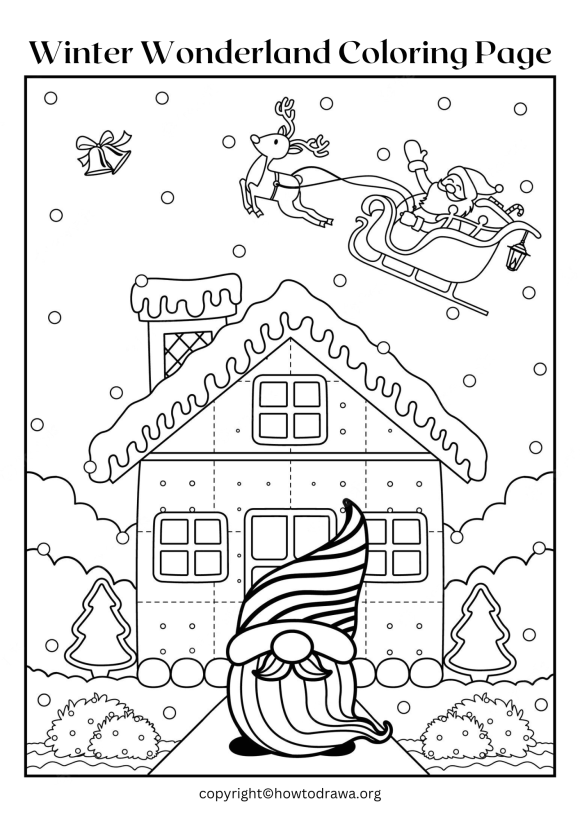 Winter Wonderland Coloring Page for Kids [Free Printable]