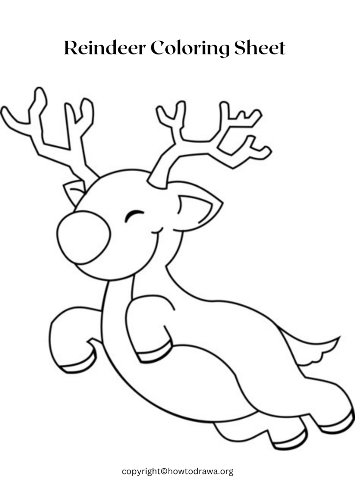 Free Reindeer Coloring Pages for Kids