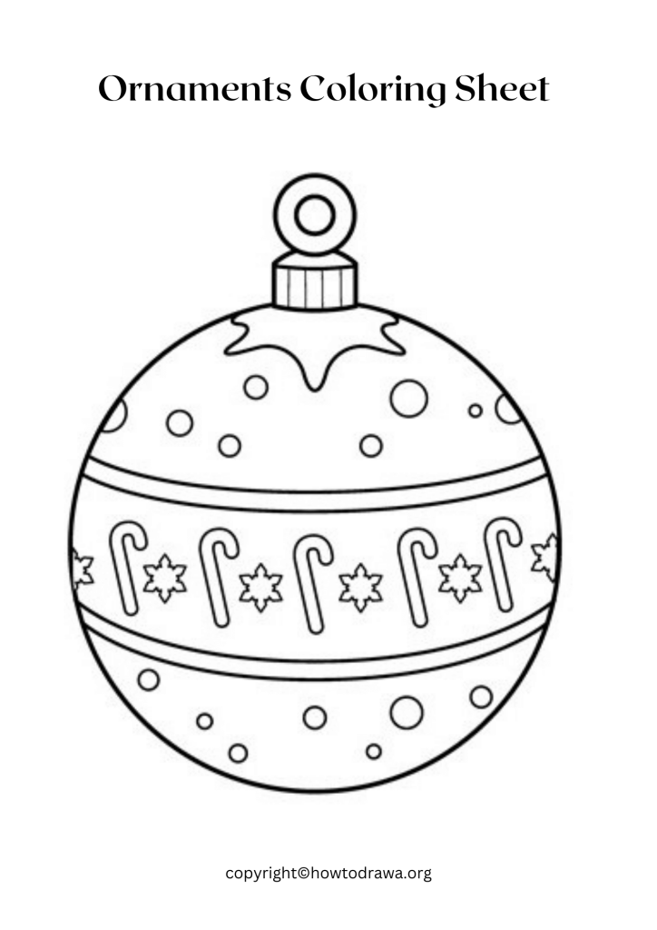 Ornaments Coloring Page to Print and Color