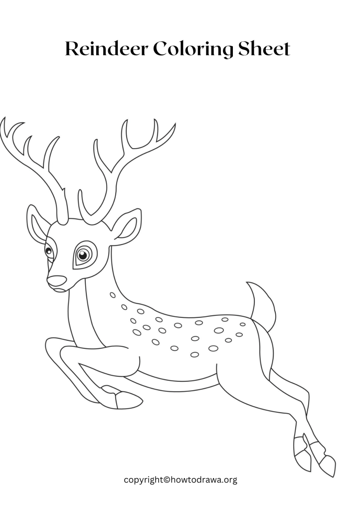 Reindeer Coloring Page to Print and Color