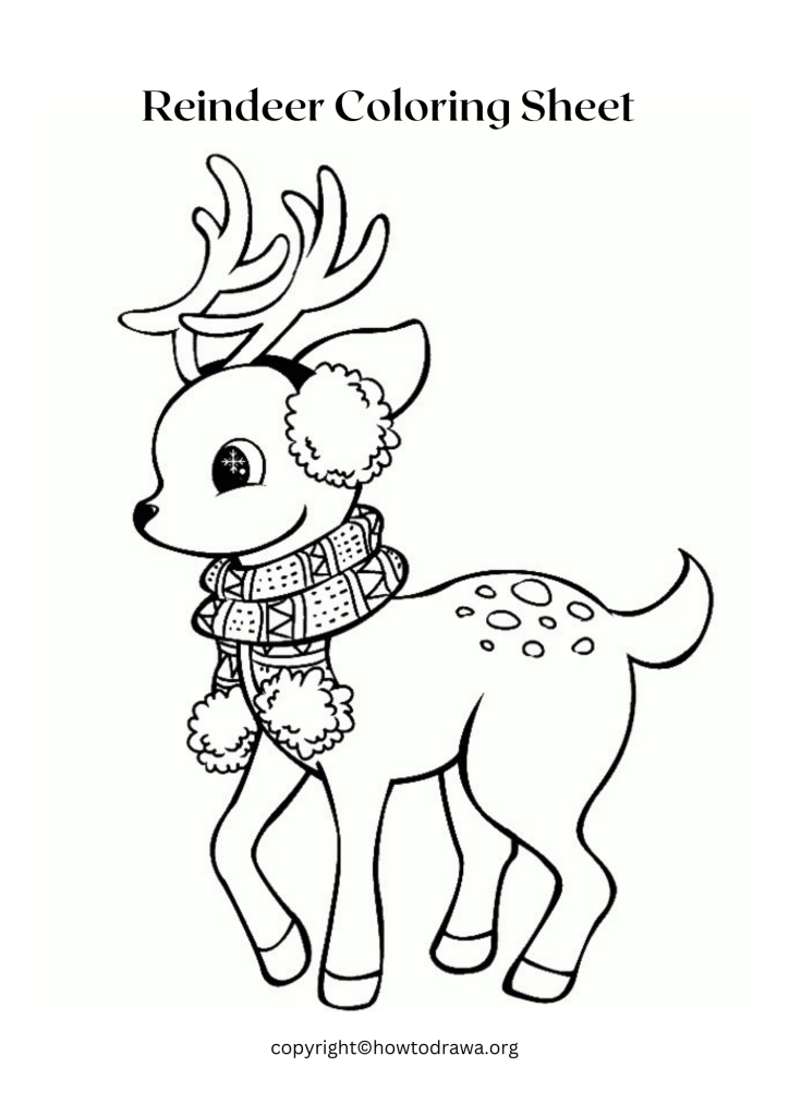 Reindeer Coloring Sheet