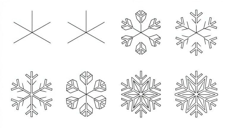 How to Draw Snowflakes Step By Step – For Kids & Beginners
